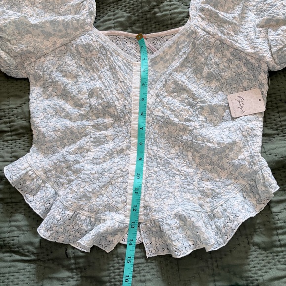 NWT Free People Oh Baby Lace Puff Sleeve Top - Picture 8 of 8